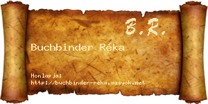 Buchbinder Réka névjegykártya
